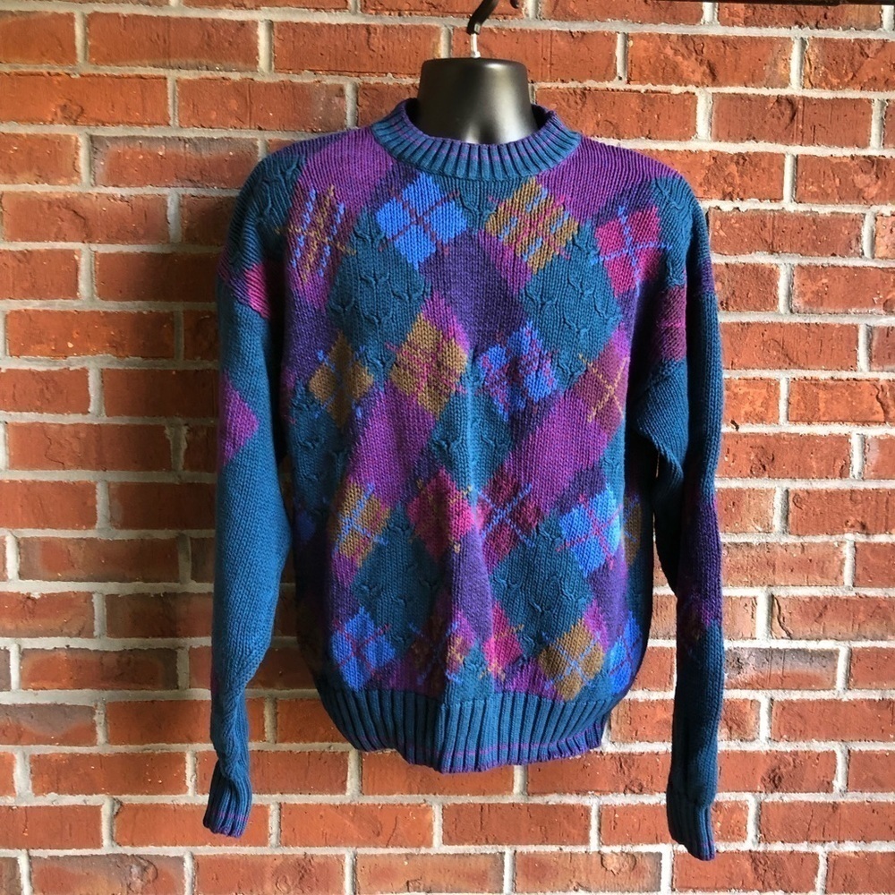 Vintage Colours by Alexander Julian Grandpa Core Dad Sweater‎ - VTG XL Tag Size